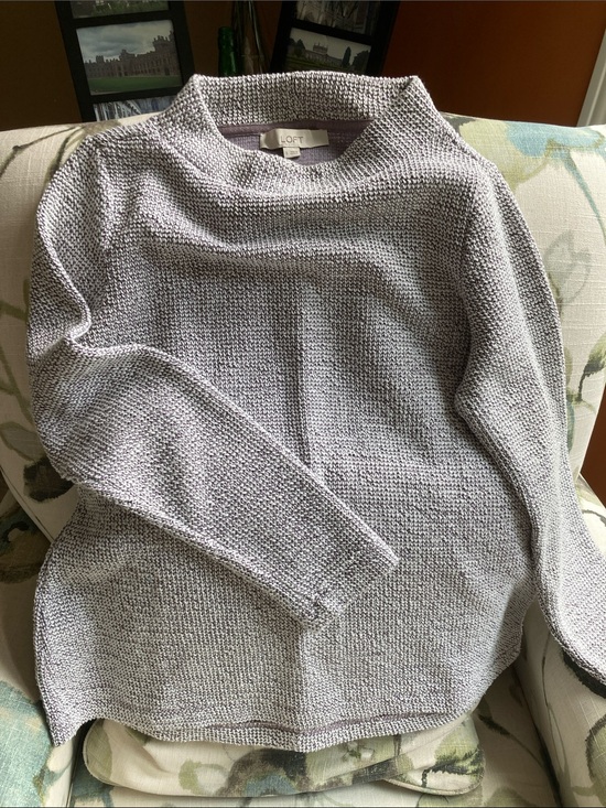 LOFT Sweaters - LOFT Lavender-Gray Knit Funnel Neck Sweater